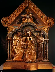 Adorazione dei Magi, estremità a timpano del Santuario di Nostra Signora di Notre-Dame, 1205